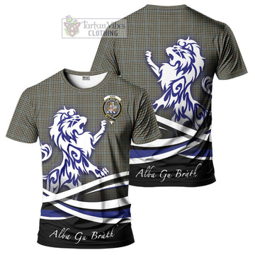 Haig Tartan Cotton T-shirt with Alba Gu Brath Regal Lion Emblem