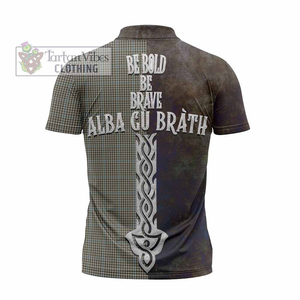 Tartan Vibes Clothing Haig Tartan Family Crest Zipper Polo Shirt Alba Gu Brath Be Brave Lion Ancient Style