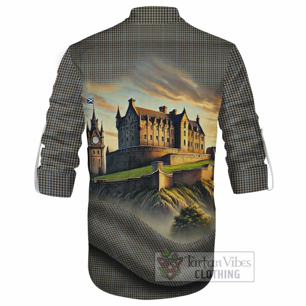 Tartan Vibes Clothing Haig Tartan Family Crest Ghillie Kilt Shirt with Scottish Ancient Castle Style