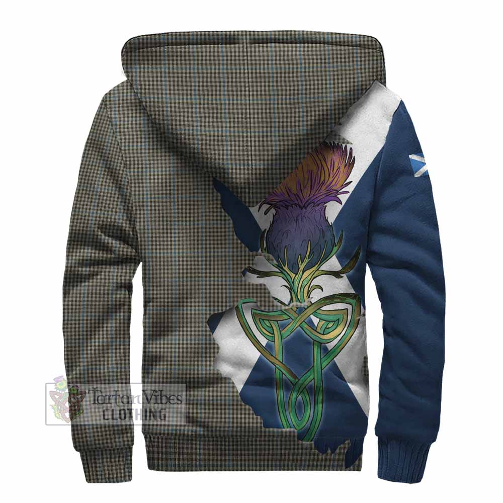 Tartan Vibes Clothing Haig Tartan Family Crest Sherpa Hoodie Scottish Thistle Celtic Inspired