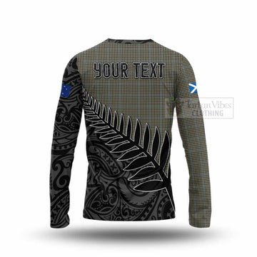 Tartan Vibes Clothing Haig Crest Tartan Long Sleeve T-Shirt with New Zealand Silver Fern Half Style