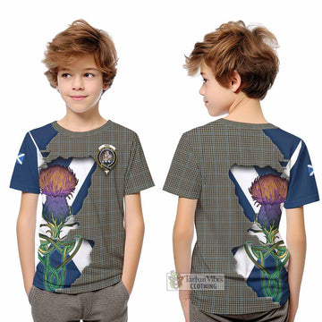 Tartan Vibes Clothing Haig Tartan Family Crest Kid T-Shirt Scottish Thistle Celtic Inspired