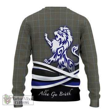 Haig Tartan Knitted Sweater with Alba Gu Brath Regal Lion Emblem - Tartanvibesclothing Shop