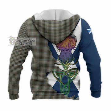 Haig Tartan Family Crest Knitted Hoodie Scottish Thistle Celtic Inspired