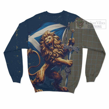 Tartan Vibes Clothing Haig Tartan Family Crest Sweatshirt with Scottish Majestic Lion