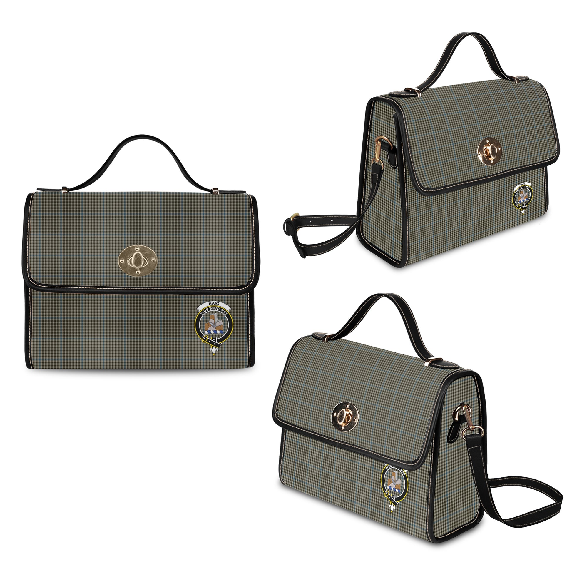 haig-tartan-leather-strap-waterproof-canvas-bag-with-family-crest