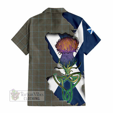 Tartan Vibes Clothing Haig Tartan Family Crest Short Sleeve Button Shirt Scottish Thistle Celtic Inspired