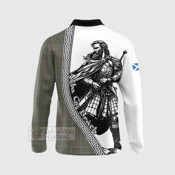 Tartan Vibes Clothing Haig Tartan Clan Crest Long Sleeve Polo Shirt with Highlander Warrior Celtic Style