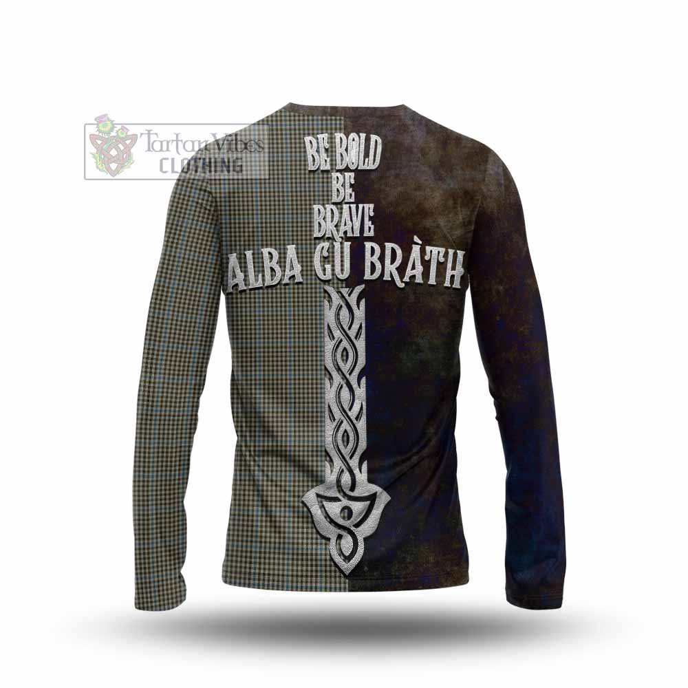 Tartan Vibes Clothing Haig Tartan Family Crest Long Sleeve T-Shirt Alba Gu Brath Be Brave Lion Ancient Style