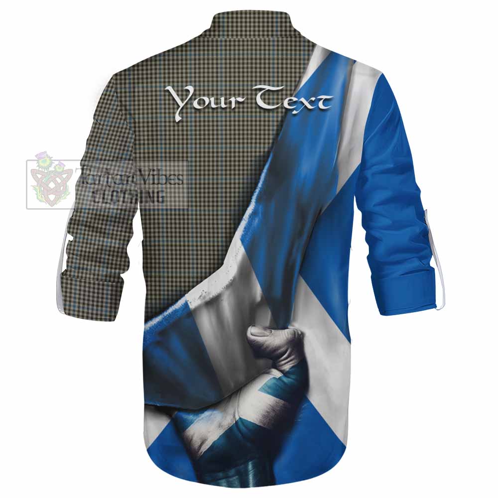 Tartan Vibes Clothing Haig Tartan Ghillie Kilt Shirt with Family Crest Scotland Patriotic Style