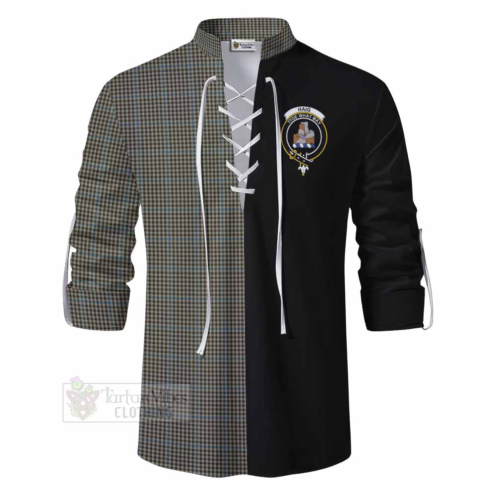 Tartan Vibes Clothing Haig Tartan Ghillie Kilt Shirt with Family Crest and Half Of Me Style