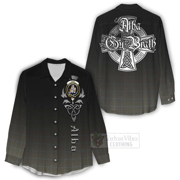 Tartan Vibes Clothing Haig Tartan Women's Casual Shirt Featuring Alba Gu Brath Family Crest Celtic Inspired