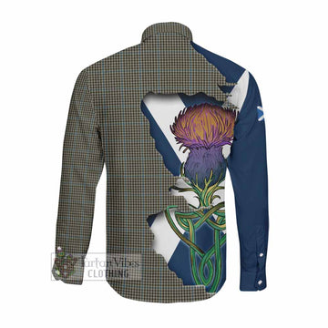 Haig Tartan Family Crest Long Sleeve Button Shirt Scottish Thistle Celtic Inspired