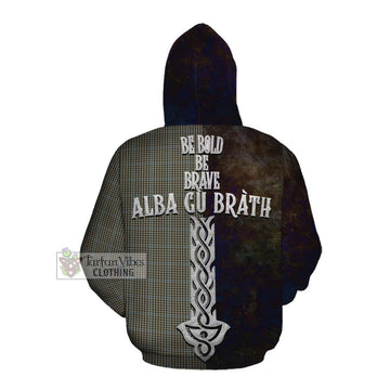Haig Tartan Family Crest Cotton Hoodie Alba Gu Brath Be Brave Lion Ancient Style