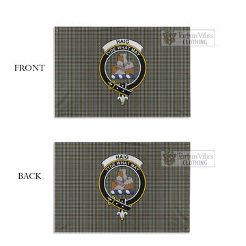 Tartan Vibes Clothing Haig Tartan House Flag with Family Crest