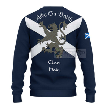 Tartan Vibes Clothing Haig Tartan Lion Rampant Knitted Sweater – Proudly Display Your Heritage with Alba Gu Brath and Clan Name