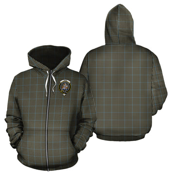 Haig Tartan Hoodie with Family Crest