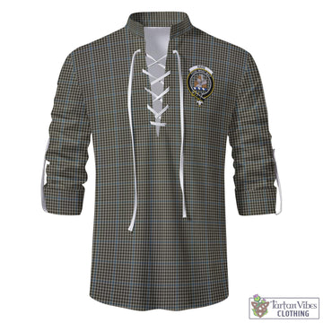 Tartan Vibes Clothing Haig Tartan Men's Scottish Traditional Jacobite Ghillie Kilt Shirt with Family Crest