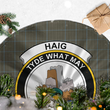 Haig Tartan Christmas Tree Skirt with Family Crest