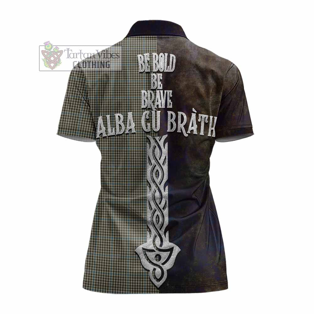 Tartan Vibes Clothing Haig Tartan Family Crest Women's Polo Shirt Alba Gu Brath Be Brave Lion Ancient Style