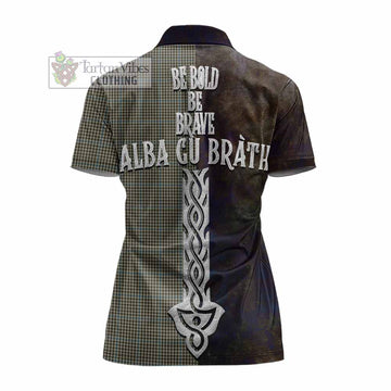 Haig Tartan Family Crest Women's Polo Shirt Alba Gu Brath Be Brave Lion Ancient Style