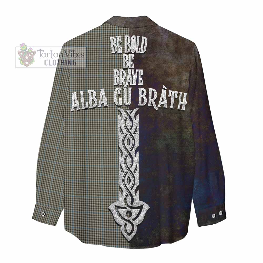 Tartan Vibes Clothing Haig Tartan Family Crest Women's Casual Shirt Alba Gu Brath Be Brave Lion Ancient Style