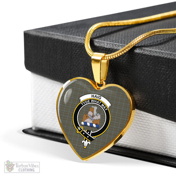 Tartan Vibes Clothing Haig Tartan Heart Necklace with Family Crest