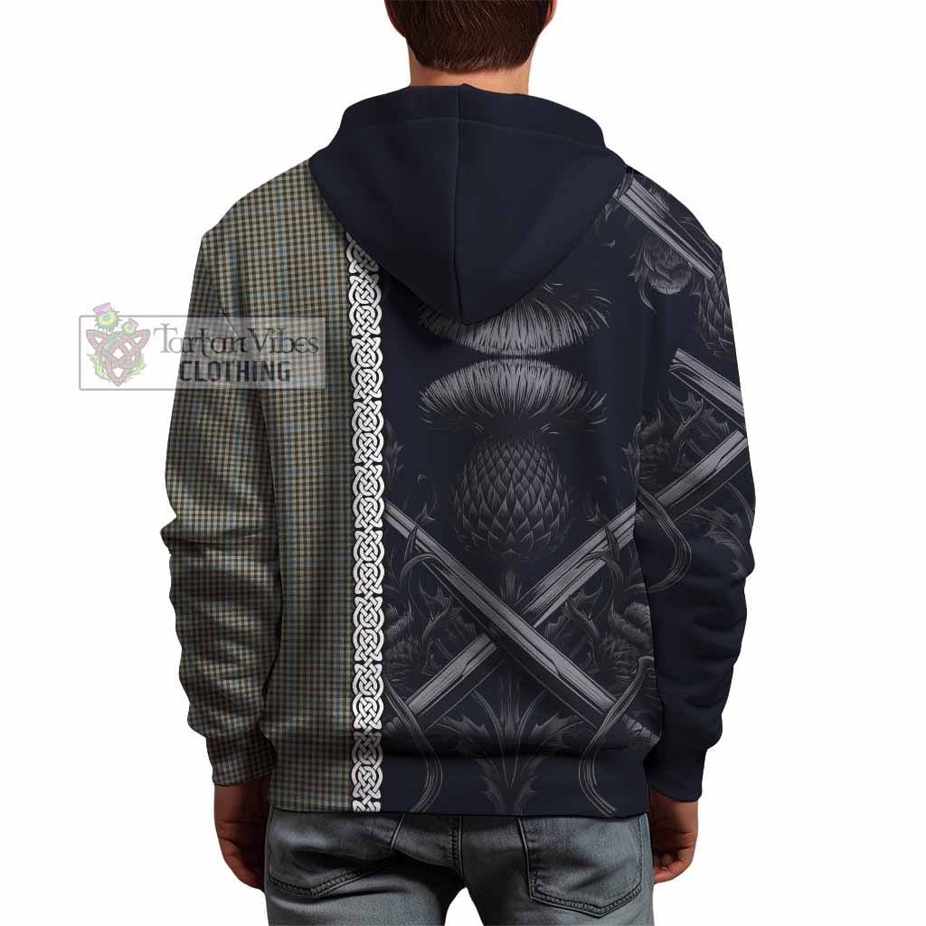 Tartan Vibes Clothing Haig Tartan Hoodie with Family Crest Cross Sword Thistle Celtic Vibes