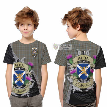 Tartan Vibes Clothing Haig Tartan Family Crest Kid T-Shirt Lion Rampant Royal Thistle Shield Celtic Inspired