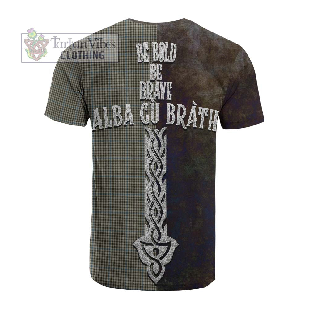 Tartan Vibes Clothing Haig Tartan Family Crest Cotton T-shirt Alba Gu Brath Be Brave Lion Ancient Style