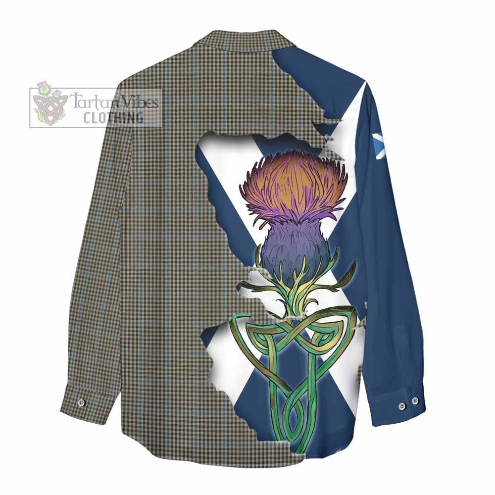 Tartan Vibes Clothing Haig Tartan Family Crest Women's Casual Shirt Scottish Thistle Celtic Inspired