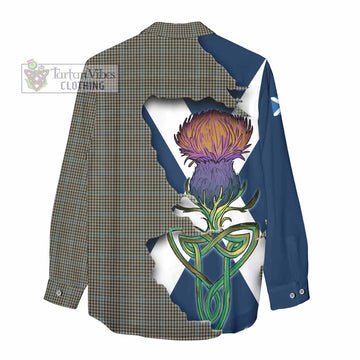 Tartan Vibes Clothing Haig Tartan Family Crest Women's Casual Shirt Scottish Thistle Celtic Inspired