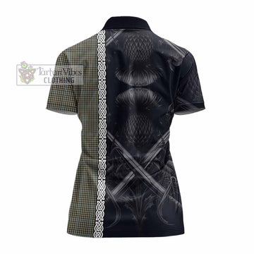 Tartan Vibes Clothing Haig Tartan Women's Polo Shirt with Family Crest Cross Sword Thistle Celtic Vibes