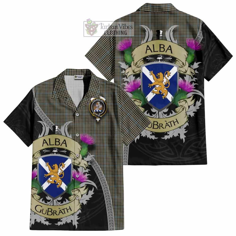 Tartan Vibes Clothing Haig Tartan Family Crest Short Sleeve Button Shirt Lion Rampant Royal Thistle Shield Celtic Inspired
