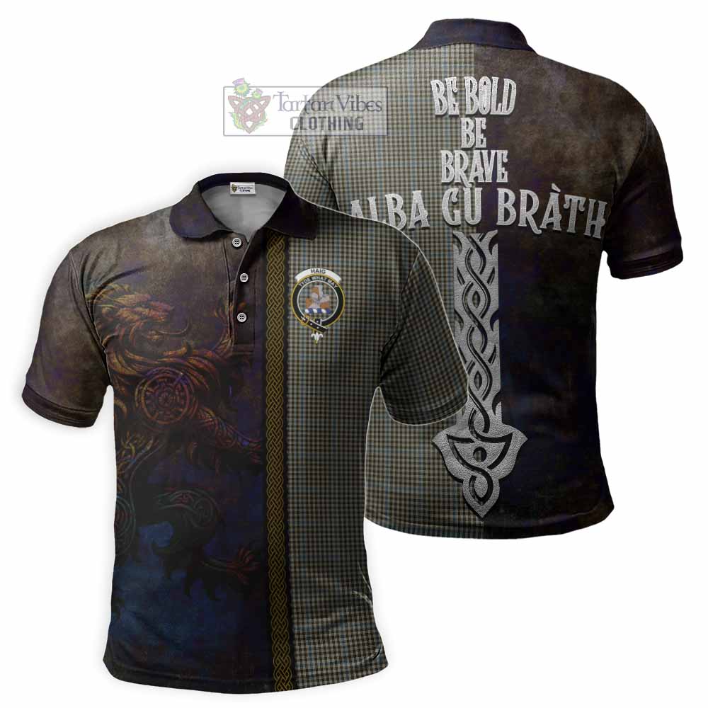 Tartan Vibes Clothing Haig Tartan Family Crest Polo Shirt Alba Gu Brath Be Brave Lion Ancient Style