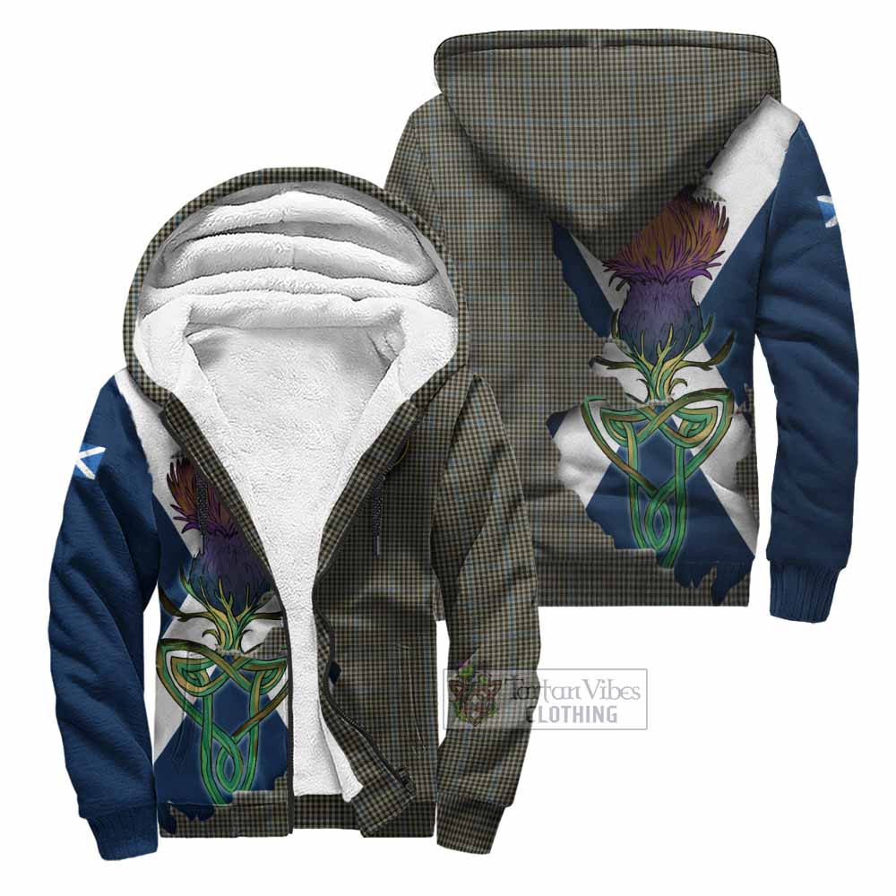 Tartan Vibes Clothing Haig Tartan Family Crest Sherpa Hoodie Scottish Thistle Celtic Inspired