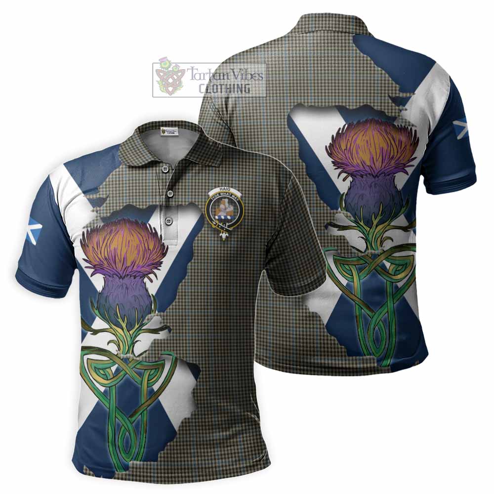 Tartan Vibes Clothing Haig Tartan Family Crest Polo Shirt Scottish Thistle Celtic Inspired