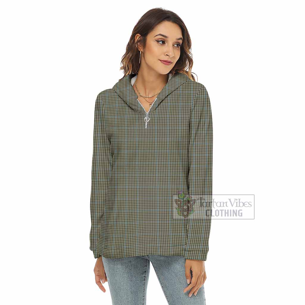 Tartan Vibes Clothing Haig Tartan Women's Borg  Half Zip Fleece Hoodie