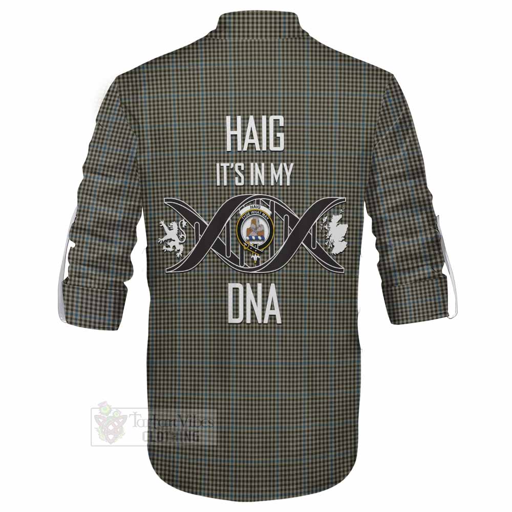 Tartan Vibes Clothing Haig Tartan Ghillie Kilt Shirt with Family Crest DNA In Me Style
