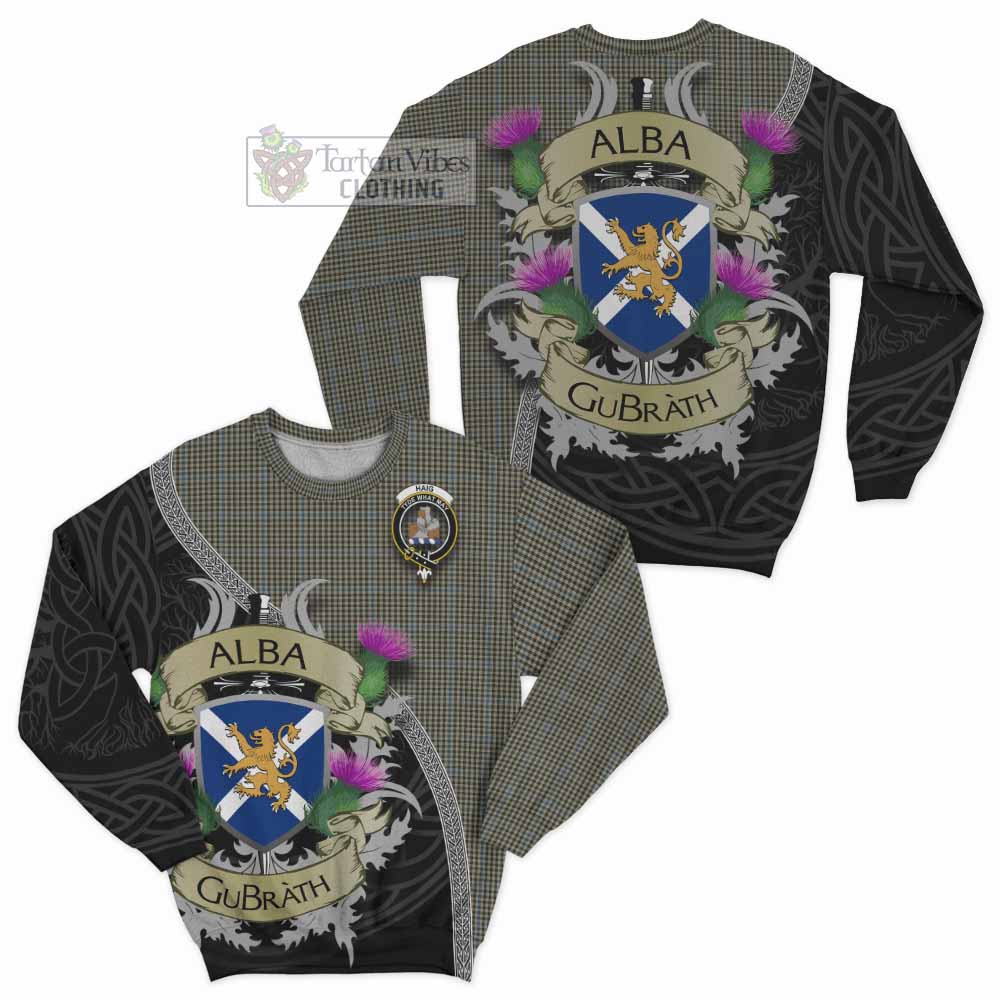 Tartan Vibes Clothing Haig Tartan Family Crest Sweatshirt Lion Rampant Royal Thistle Shield Celtic Inspired