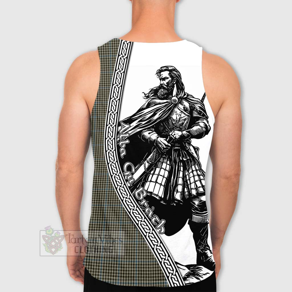 Tartan Vibes Clothing Haig Tartan Clan Crest Men's Tank Top with Highlander Warrior Celtic Style