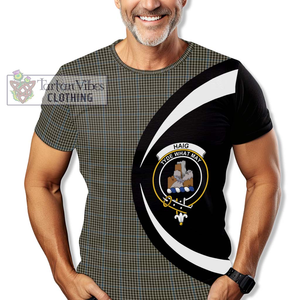 Tartan Vibes Clothing Haig Tartan T-Shirt with Family Crest Circle Style