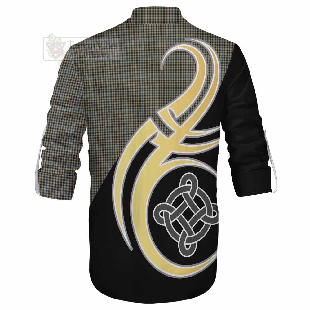 Tartan Vibes Clothing Haig Tartan Ghillie Kilt Shirt with Family Crest and Celtic Symbol Style