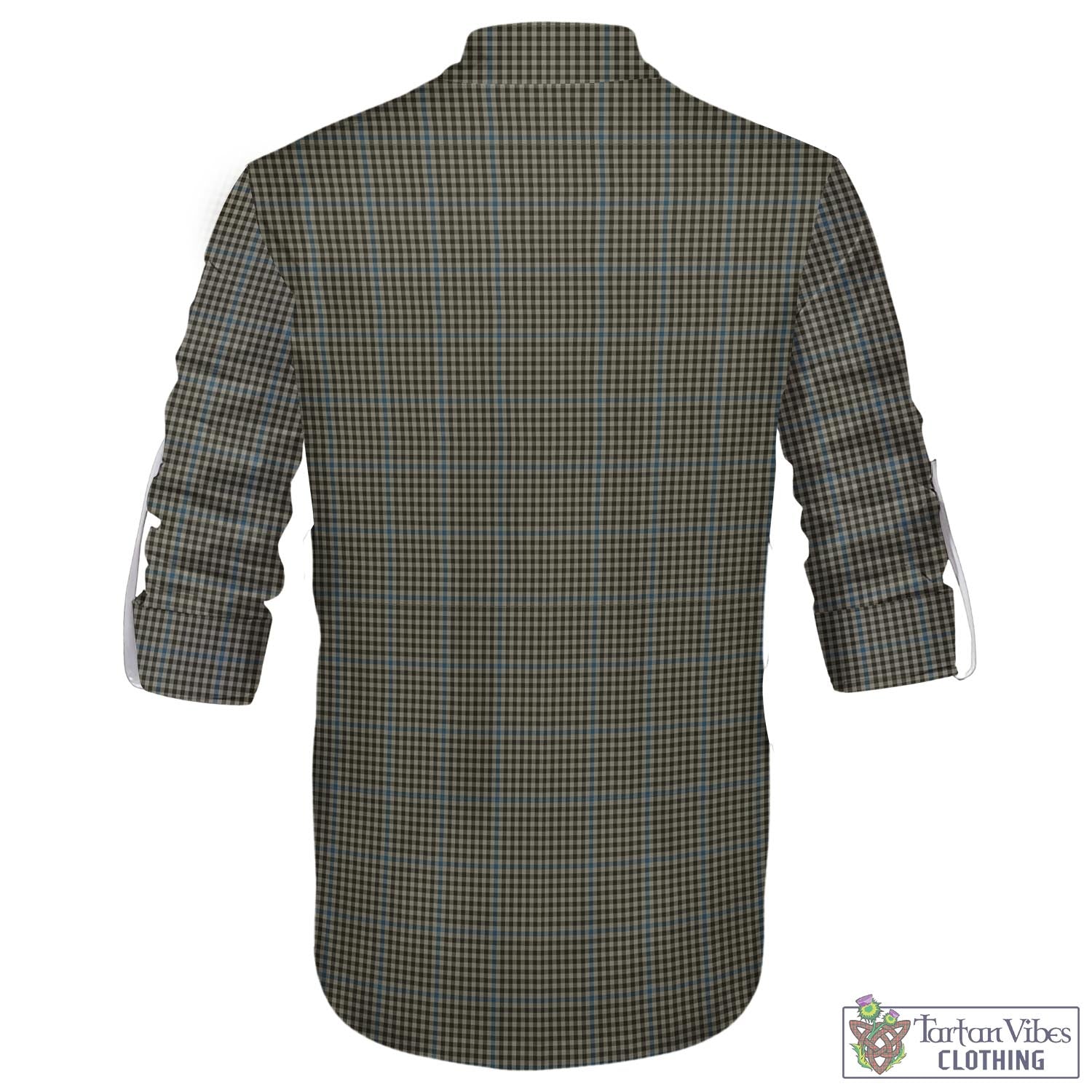 Tartan Vibes Clothing Haig Tartan Men's Scottish Traditional Jacobite Ghillie Kilt Shirt with Family Crest