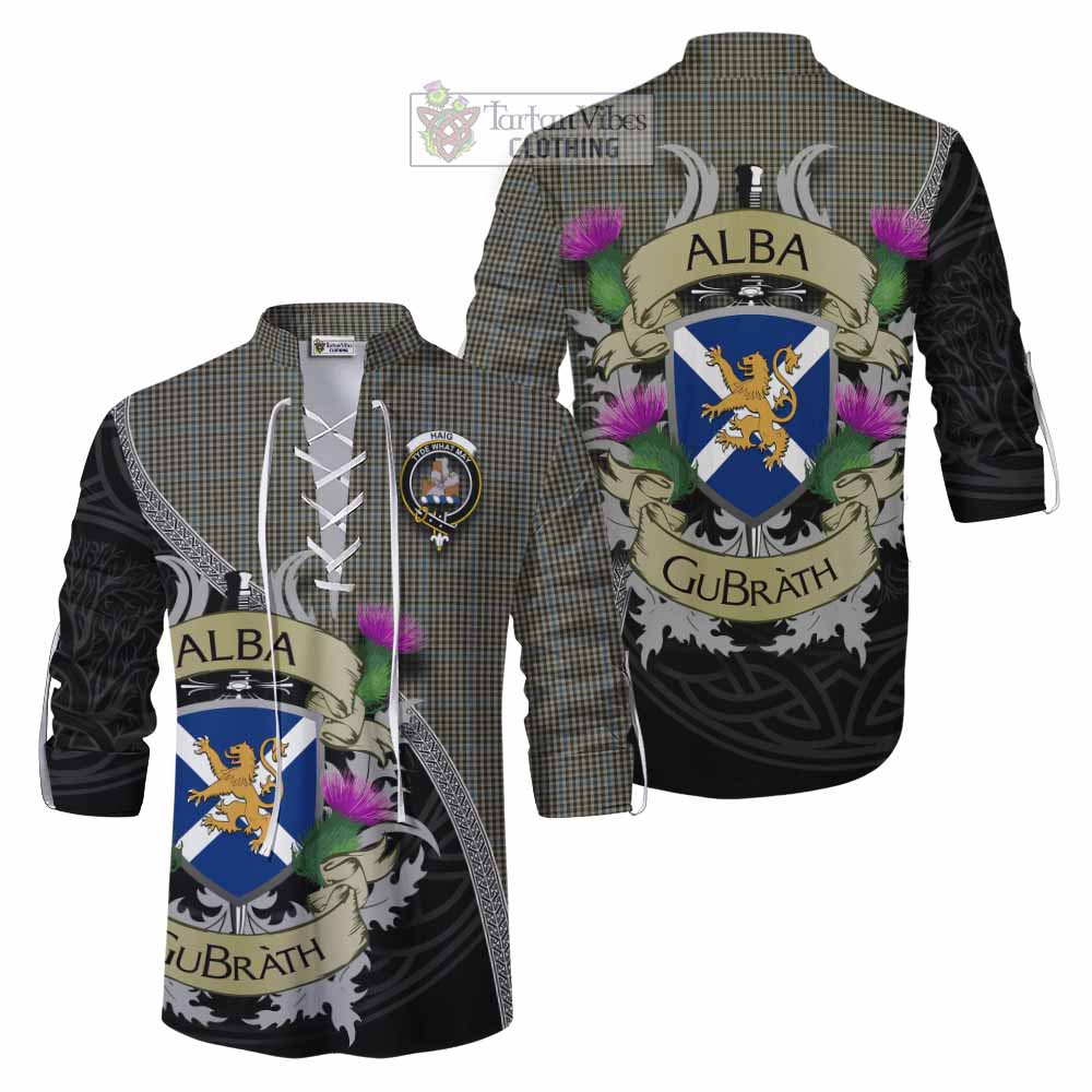 Tartan Vibes Clothing Haig Tartan Family Crest Ghillie Kilt Shirt Lion Rampant Royal Thistle Shield Celtic Inspired