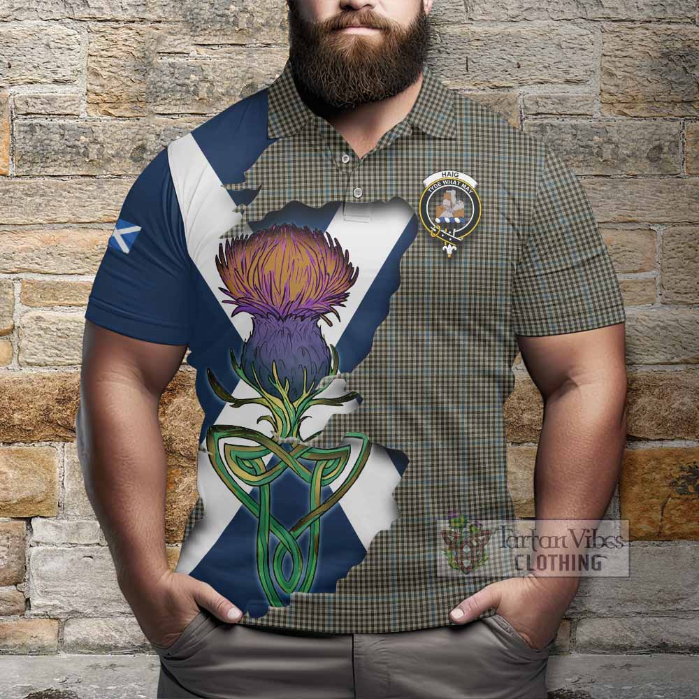Tartan Vibes Clothing Haig Tartan Family Crest Polo Shirt Scottish Thistle Celtic Inspired