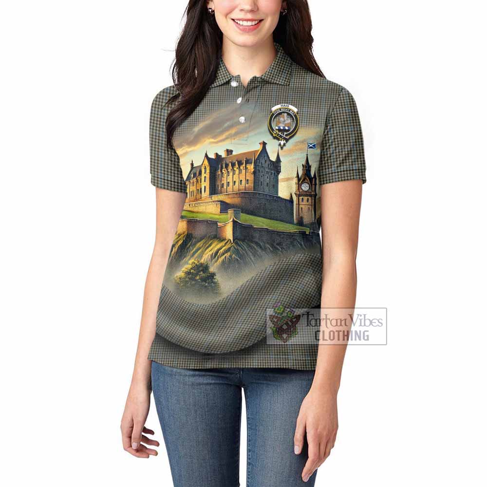 Tartan Vibes Clothing Haig Tartan Family Crest Women's Polo Shirt with Scottish Ancient Castle Stype