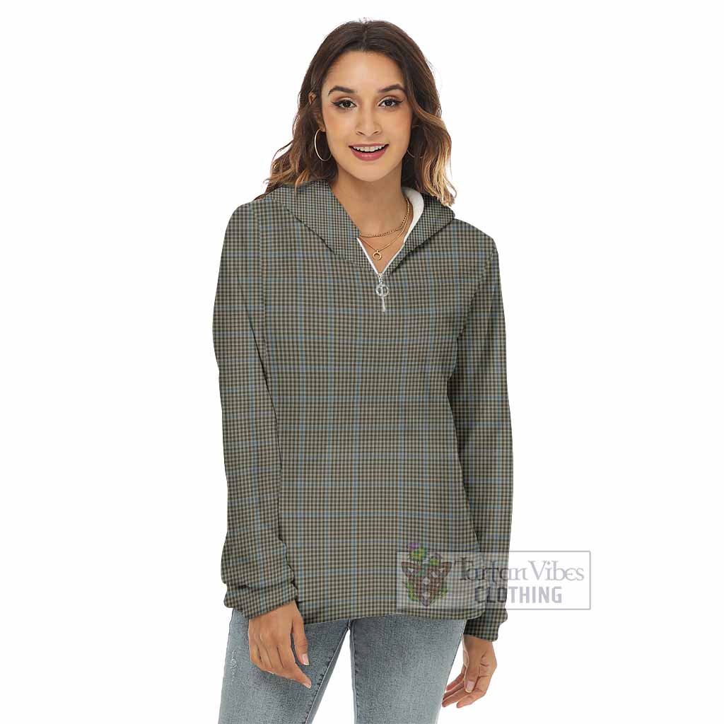 Tartan Vibes Clothing Haig Tartan Women's Borg  Half Zip Fleece Hoodie