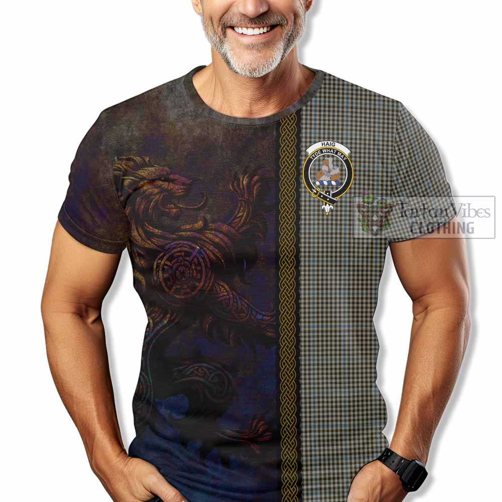 Haig Tartan Family Crest T-Shirt Alba Gu Brath Be Brave Lion Ancient Style - Tartan Vibes Clothing