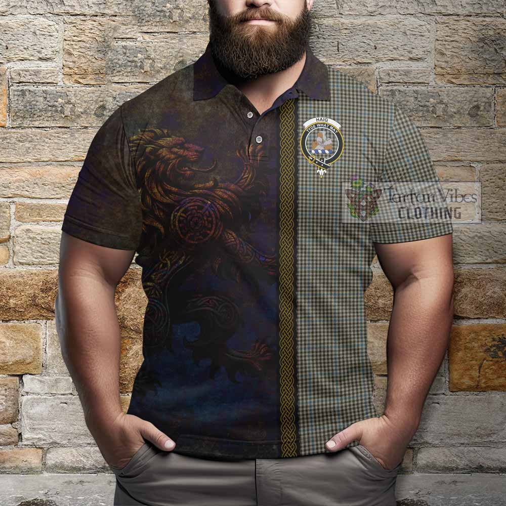 Tartan Vibes Clothing Haig Tartan Family Crest Polo Shirt Alba Gu Brath Be Brave Lion Ancient Style